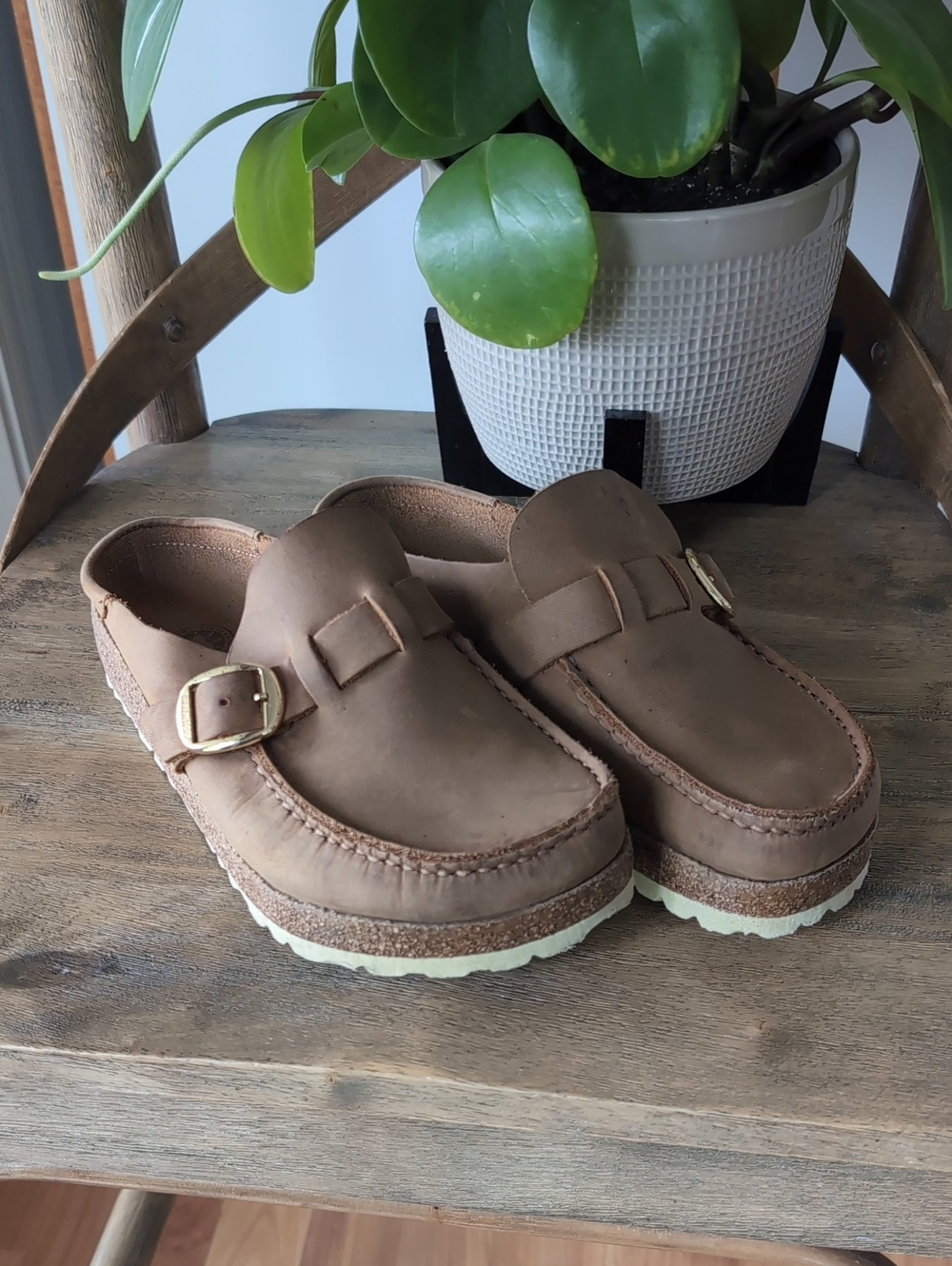 Birkenstock Buckley Clog - Oiled Leather 38 Regular Cognac Brown Tan - Picture 3 of 14